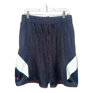 Under Armour Mens Black/White Basketball Shorts, Large